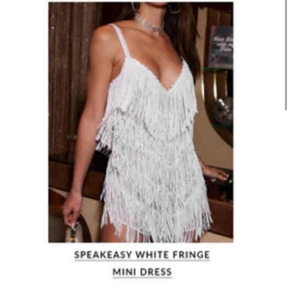 12th Tribe Speakeasy White Fringe Dress
